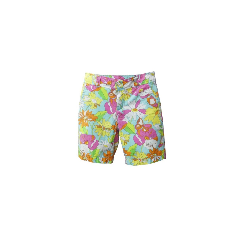 Lilly Pulitzer Resort Fit Shorts Womens 2 Multicolor Floral Butterfly Cotton